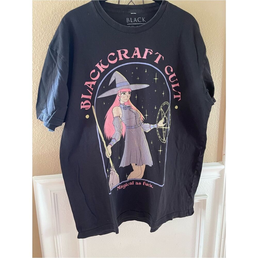 Blackcraft Cult Witch Graphic Tee - Black with Pink Accents Magical As Fuc$ - Picture 2 of 14